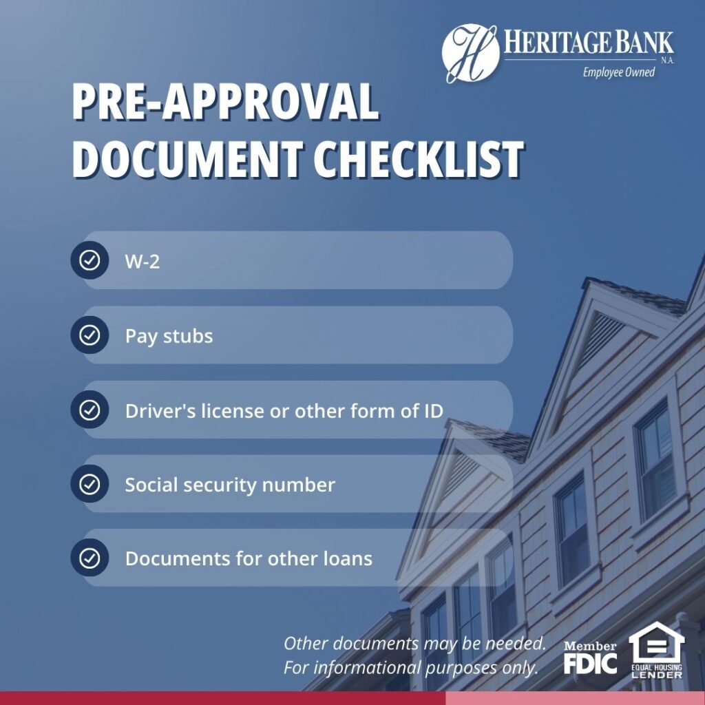 Pre-Approval document checklist