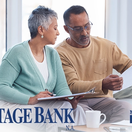 Couple discussing their financial situation.