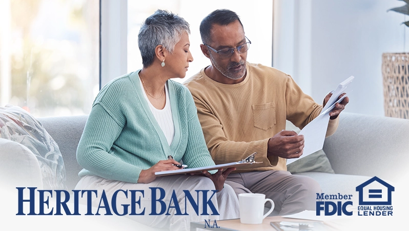 Couple discussing their financial situation.