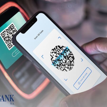 mobile phone with QR code