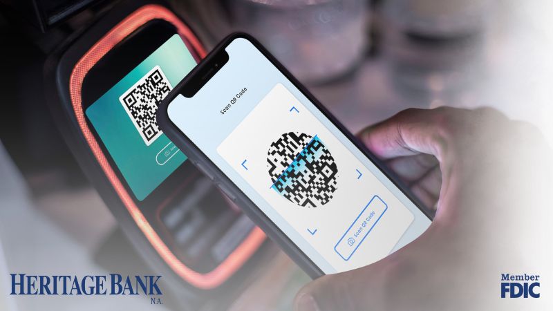 mobile phone with QR code