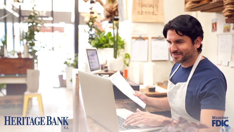 small business owner working on his finances